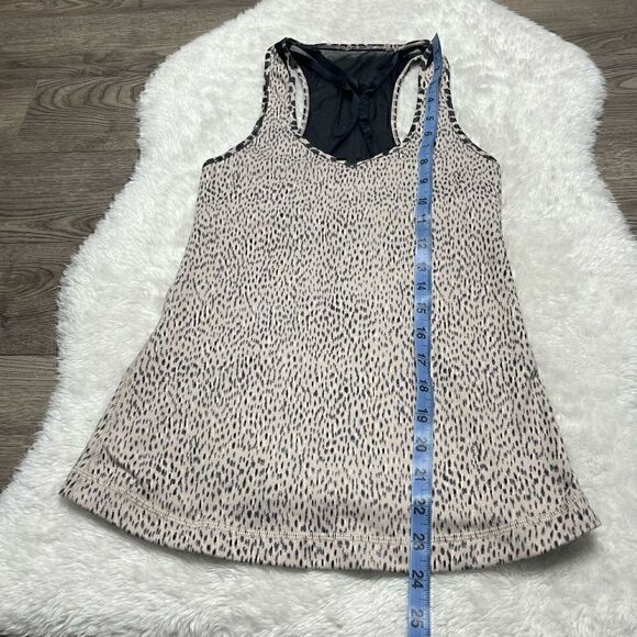 Lululemon Dance to Yoga Tank Top Size 4 Tan Beige Black Mesh Athletic - Picture 11 of 11